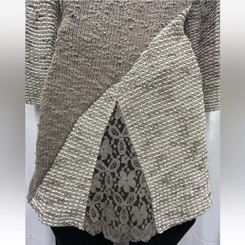 Anthropologie Angel of the North Sweater Women Small Cream Brown Art to Wear - Picture 7 of 11